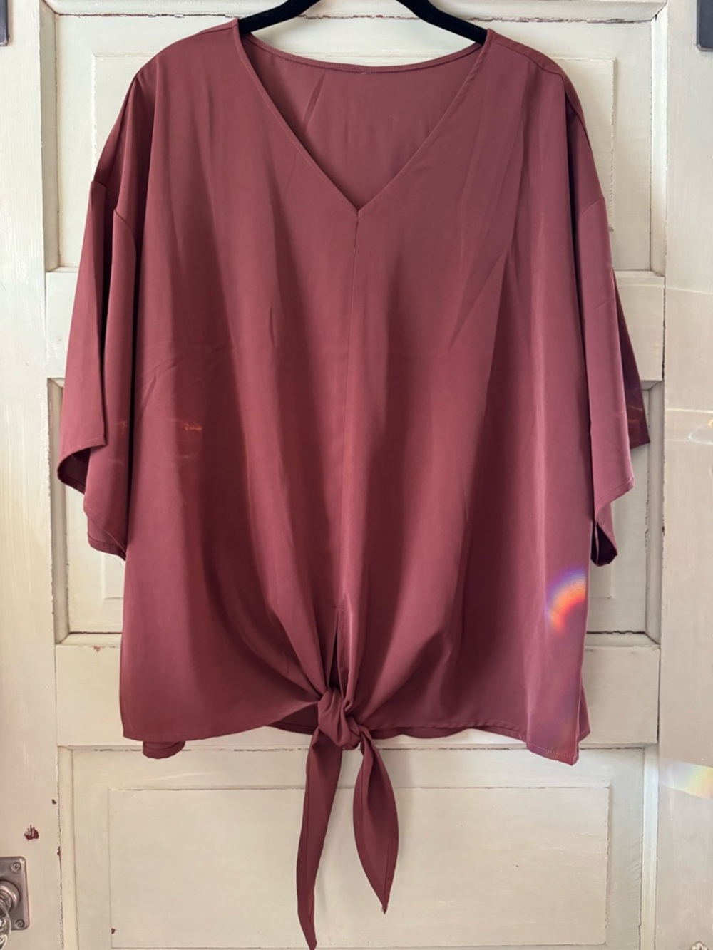 V-Neck Tie-Front Women's Top -